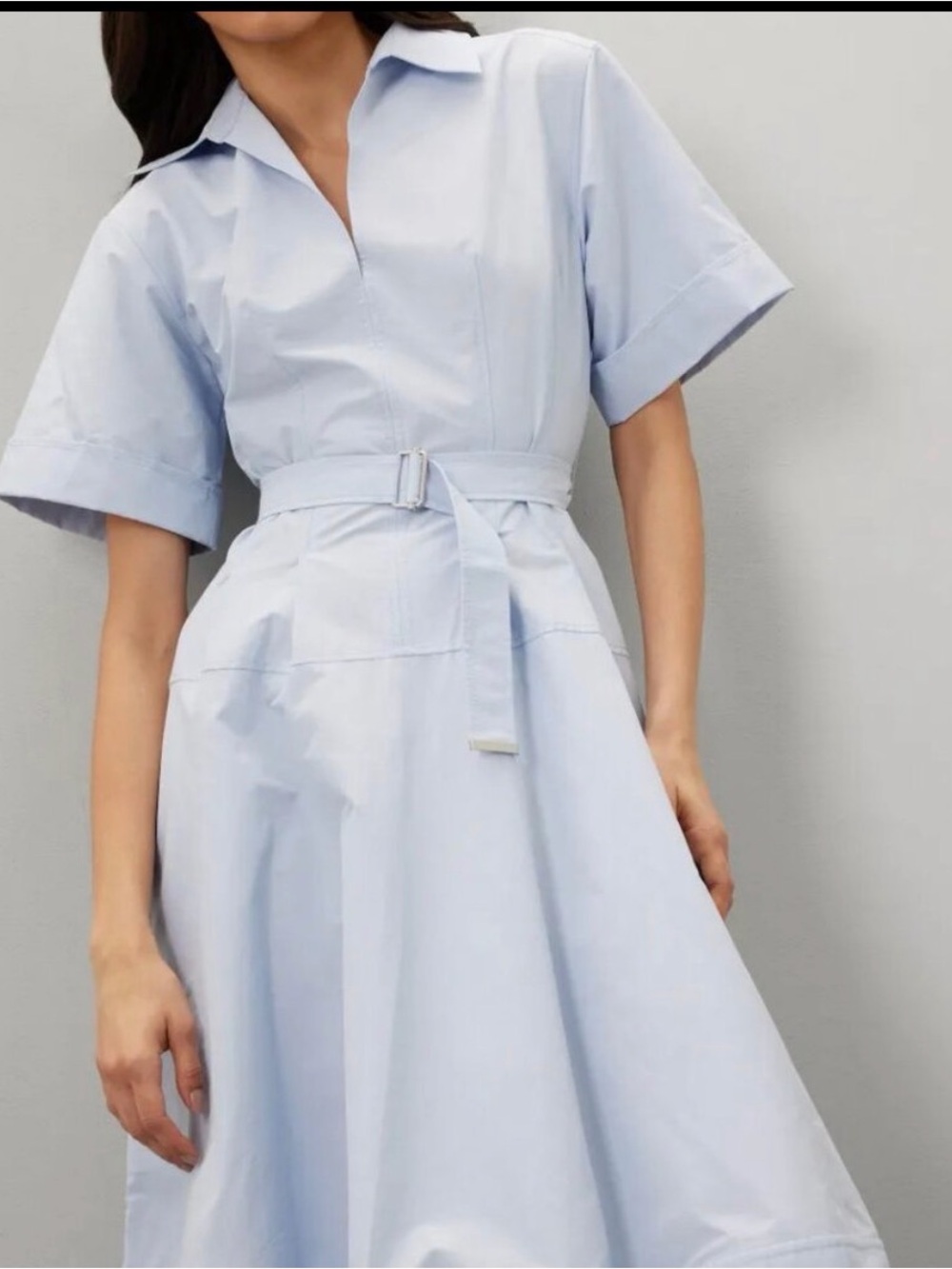 Jonathan Simkhai Light Blue Shirt Midi Dress - Picture 5 of 9